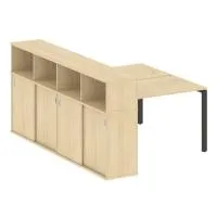 Рабочая станция на П-образном м/к с опорным шкафом-купе БП.РС-СШК-4.2 - Metal System