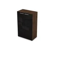 Шкаф средний со стеклом черный глянец Taim Max 4Ш.017.4