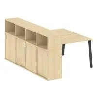 Рабочая станция на А-образном м/к с опорным шкафом-купе Metal System БА.РС-СШК-4.2