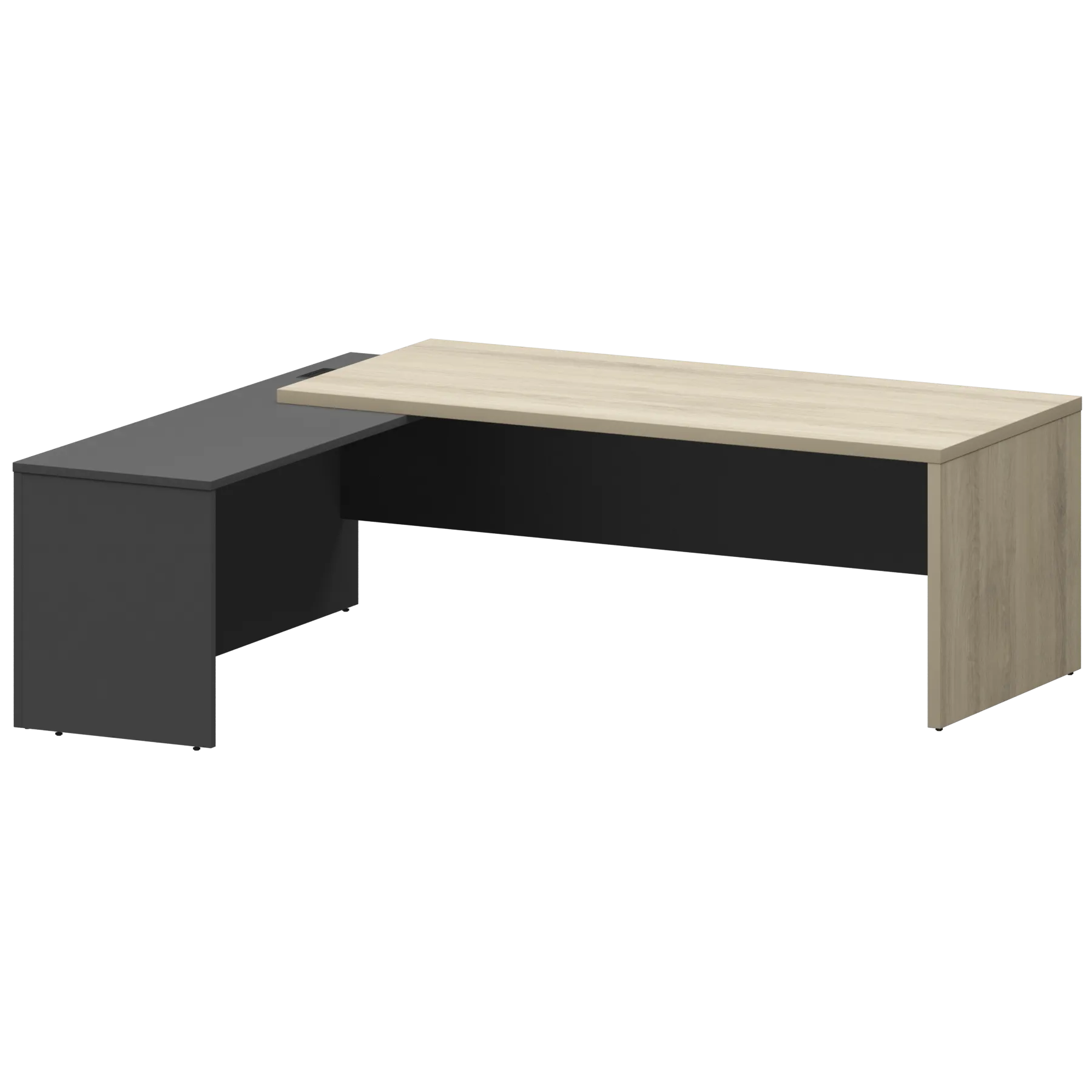 КОРТЕЗ Стол руководителя левый KZP-22L Кронберг/Графит 2200x2000x750