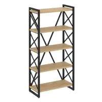 Стеллаж на регулируемых опорах - 5 полки VR.L-MST.O-5.8 (тиквуд светлый/черный)