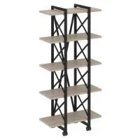 Стеллаж на колесных опорах - 5 полки VR.L-MST.K-5.4V(дуб аттик/черный)