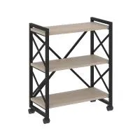 Стеллаж на колесных опорах - 3 полки VR.L-MST.K-3.8 (дуб аттик/черный)