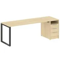 Рабочая станция на О-образном м/к с опорной тумбой Metal System БО.РС-СТП -1.5