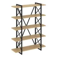 Стеллаж на регулируемых опорах - 5 полки VR.L-MST.O-5.8V (тиквуд светлый/черный)