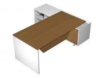 Стол руководителя прямой с экраном на опорной тумбе (левый/правый) ВТ137-2 БН - Vito