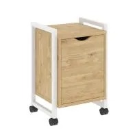 Тумба на колесных опорах с распашным фасадом VR.L-T2.K (тиквуд светлый/белый)