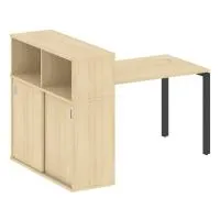 Стол письменный на П-образном м/к с опорным шкафом-купе БП.РС-СШК-3.2 - Metal System