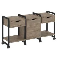 Тумба на колесных опорах наборная VR.L-TN-6.K (тиквуд темный/черный)