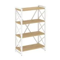 Стеллаж на регулируемых опорах - 4 полки VR.L-MST.O-4.8 (тиквуд светлый/белый)