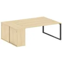 Рабочая станция на О-образном м/к с опорным шкафом-купе БО.РС-СШК-1.5 - Metal System