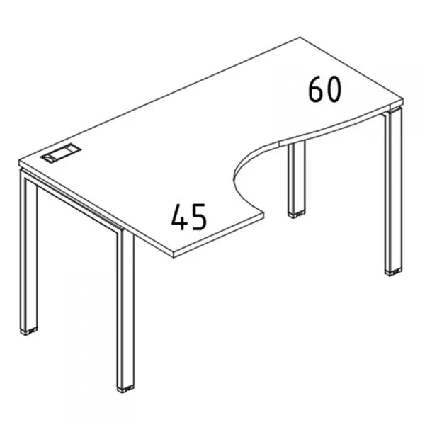 Стол эргономичный левый "Классика" на металлокаркасе UNO A4 Б1 033