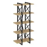 Стеллаж на регулируемых опорах - 5 полки VR.L-MST.O-5.4V (тиквуд светлый/черный)