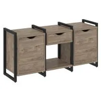 Тумба на регульруемых опорах наборная VR.L-TN-7.O (тиквуд темный/черный)