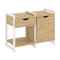 Тумба на регульруемых опорах наборная VR.L-TN-3.O (тиквуд светлый/белый)