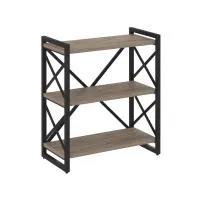 Стеллаж на регулируемых опорах - 3 полки VR.L-MST.O-3.8 (тиквуд темный/черный)