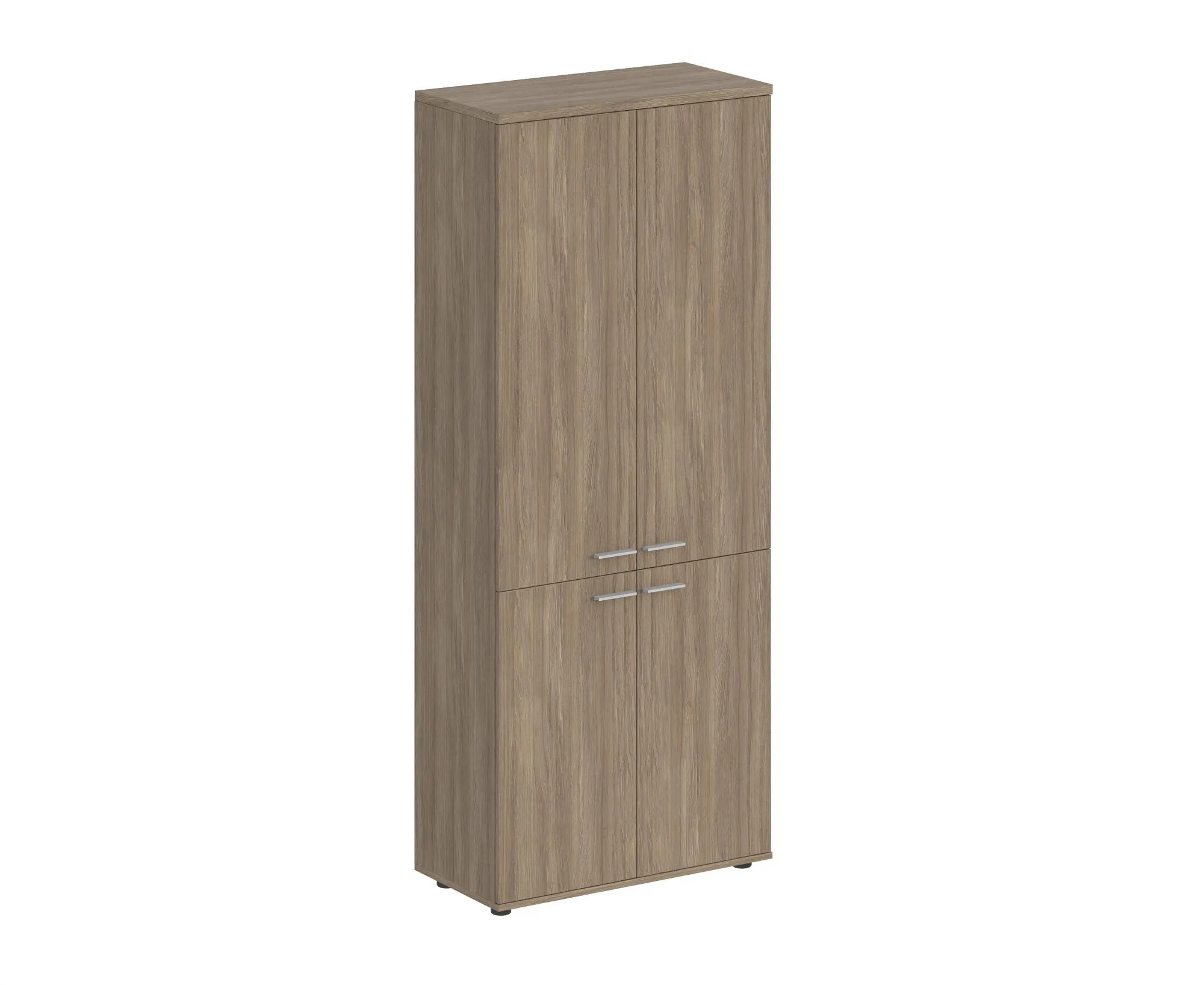 Шкаф высокий, 4-х дв., з.ст HDF, корпус дуб темный, фасады дуб темный, Sigma SG.801.OD.OD.OD
