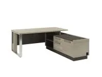 Стол руководителя на металлической опоре с опорной тумбой Vestar Z-418Пр.1000 правый с блоком розеток