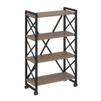 Стеллаж на колесных опорах - 4 полки VR.L-MST.K-4.8 (дуб аризона/черный)