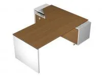 Стол руководителя эргономичный левый на опорной тумбе с ящиками ВТ 138-1 БН - Vito