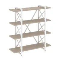 Стеллаж на регулируемых опорах - 4 полки VR.L-MST.O-4.8V (дуб аттик/белый)