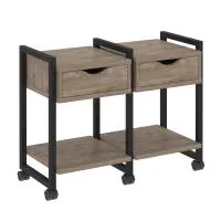 Тумба на колесных опорах наборная VR.L-TN-1.K (тиквуд темный/черный)