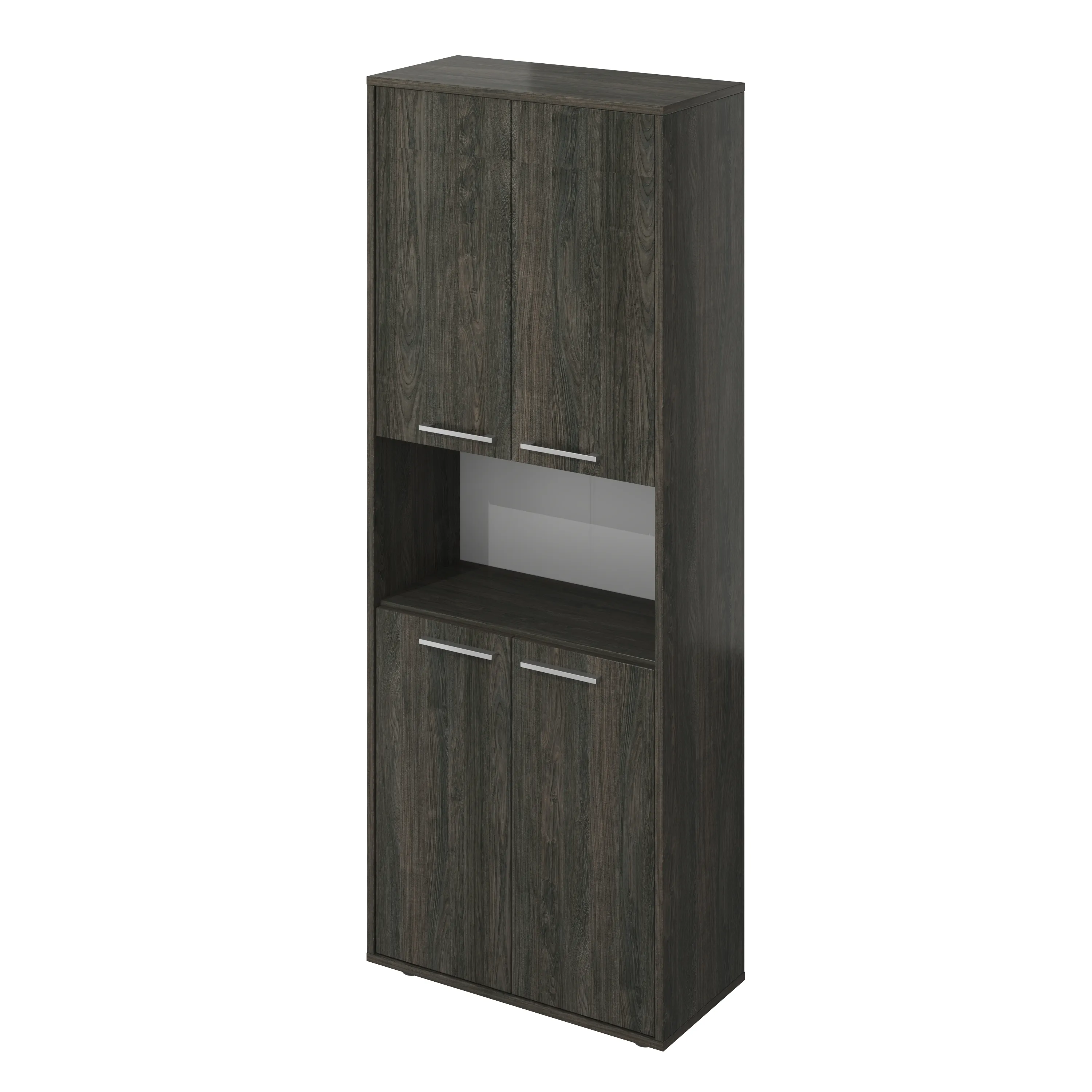 Шкаф высокий 1 открытая полка Канцлер КЦ29.12 дерево карбон