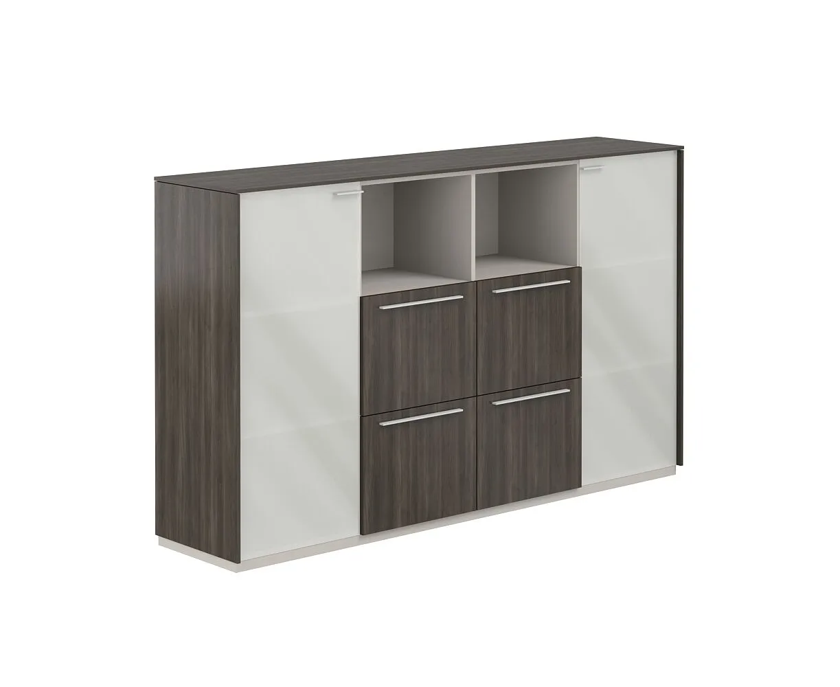 Шкаф средний, обвязка бренсон трюфель, фасады бренсон трюфель, Atlas NZ-0316.BT.BT