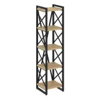 Стеллаж на регулируемых опорах - 5 полки VR.L-MST.O-5.4 (тиквуд светлый/черный)