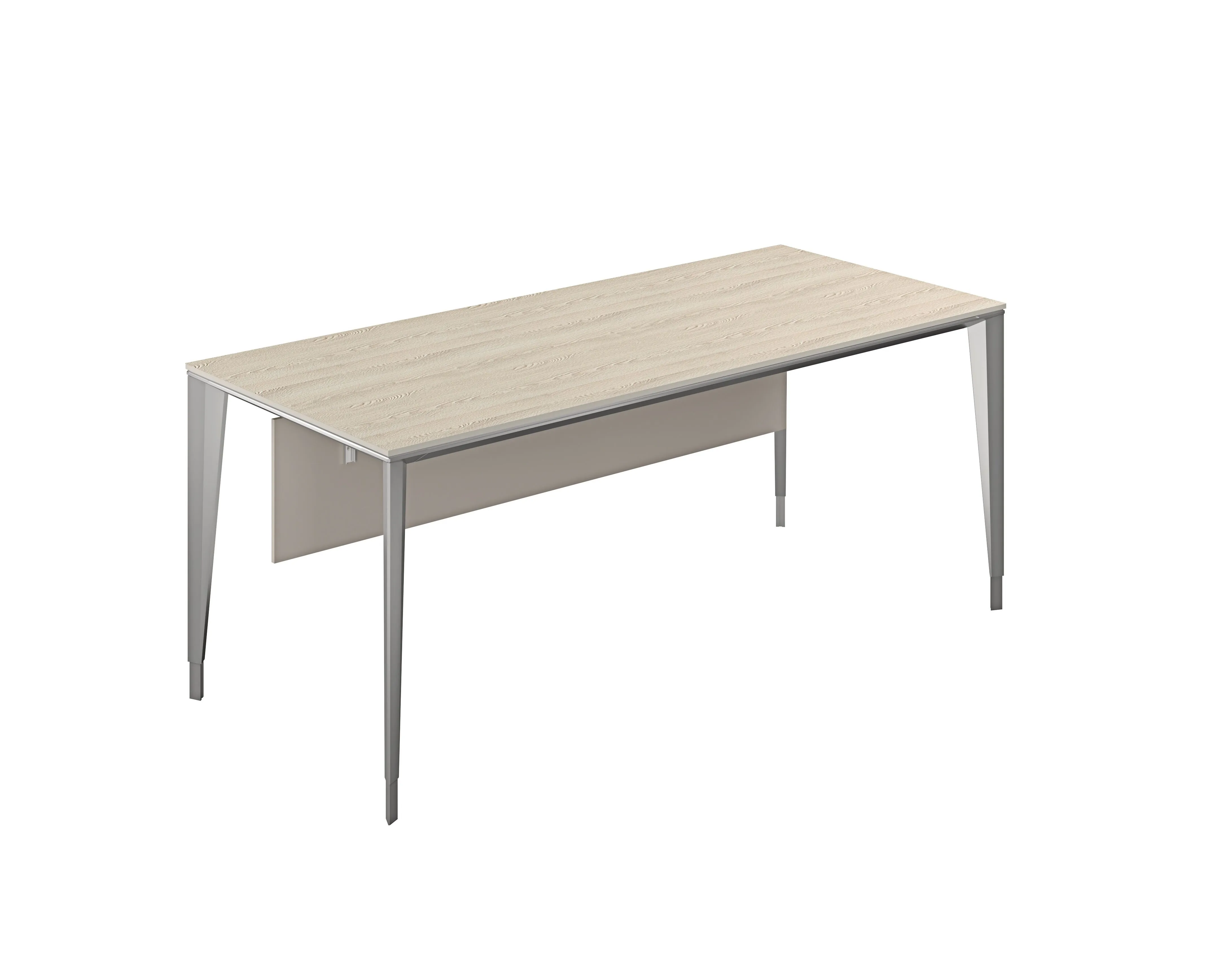 Стол руководителя, ясень наварра, мк алюминий  Atlas NZ-0101.YN.AL