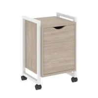 Тумба на колесных опорах с распашным фасадом VR.L-T2.K (дуб аттик/белый)