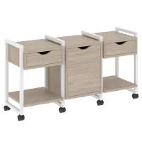 Тумба на колесных опорах наборная VR.L-TN-6.K (дуб аттик/белый)