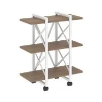 Стеллаж на колесных опорах - 3 полки VR.L-MST.K-3.4V (дуб аризона/белый)