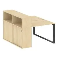 Рабочая станция на О-образном м/к с опорным шкафом-купе Metal System БО.РС-СШК-2.1