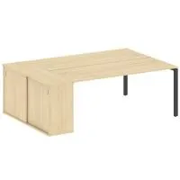 Рабочая станция на П-образном м/к с опорным шкафом-купе Metal System БП.РС-СШК-1.5