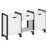 Тумба на колесных опорах наборная VR.L-TN-7.K (белый брилиант/черный)