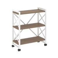 Стеллаж на колесных опорах - 3 полки VR.L-MST.K-3.8 (дуб аризона/белый)