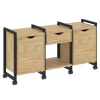 Тумба на колесных опорах наборная VR.L-TN-7.K (тиквуд светлый/черный)