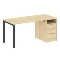 Рабочая станция на П-образном м/к с опорной тумбой Metal System БП.РС-СТП -1.2