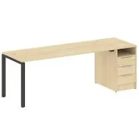 Рабочая станция на П-образном м/к с опорной тумбой Metal System БП.РС-СТП -1.5