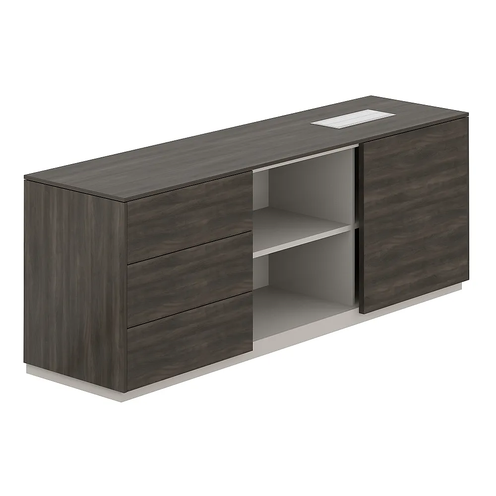 Тумба опорная левая, обвязка бренсон трюфель, фасады бренсон трюфель, Atlas NZ-0201.BT.BT.L