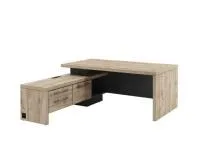 Стол для руководителя с опорной тумбой с блоком розеток, левый Торстон Т-20.1000л