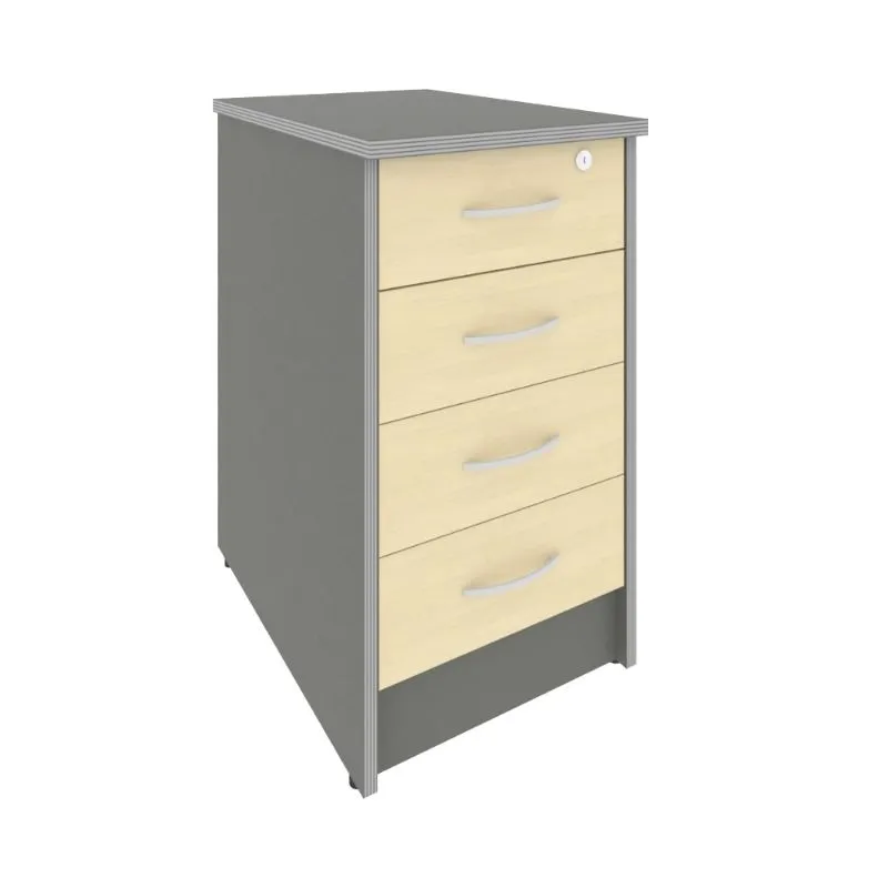 Тумба приставная (4 ящика, с замком) RIVA А.ТП-4.1F