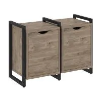 Тумба на регульруемых опорах наборная VR.L-TN-2.O (тиквуд темный/черный)