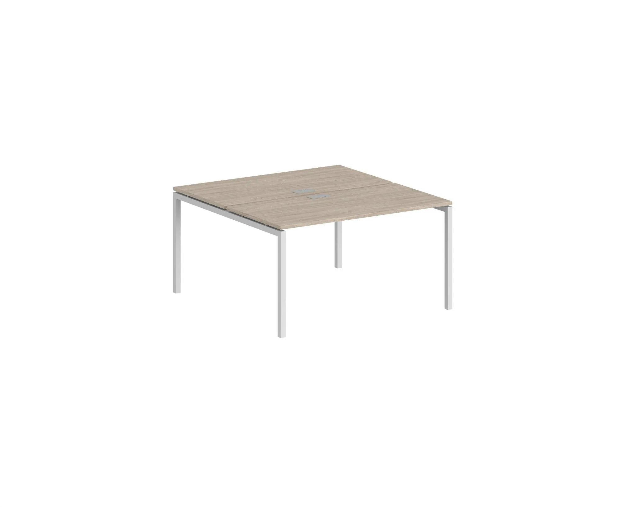 Рабочая станция, опоры 40х40 белый; столешница дуб светлый, Sigma SG.246.OL.44.WH