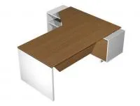 Стол руководителя эргономичный левый с экраном на опорной тумбе ВТ 138-2 БН - Vito