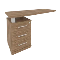 Тумба приставная с топом для криволинейного стола левая First KTP-2 (L) (дуб Табак)