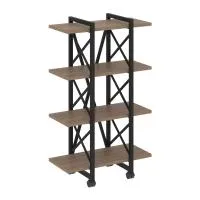 Стеллаж на колесных опорах - 4 полки VR.L-MST.K-4.4V (дуб аризона/черный)