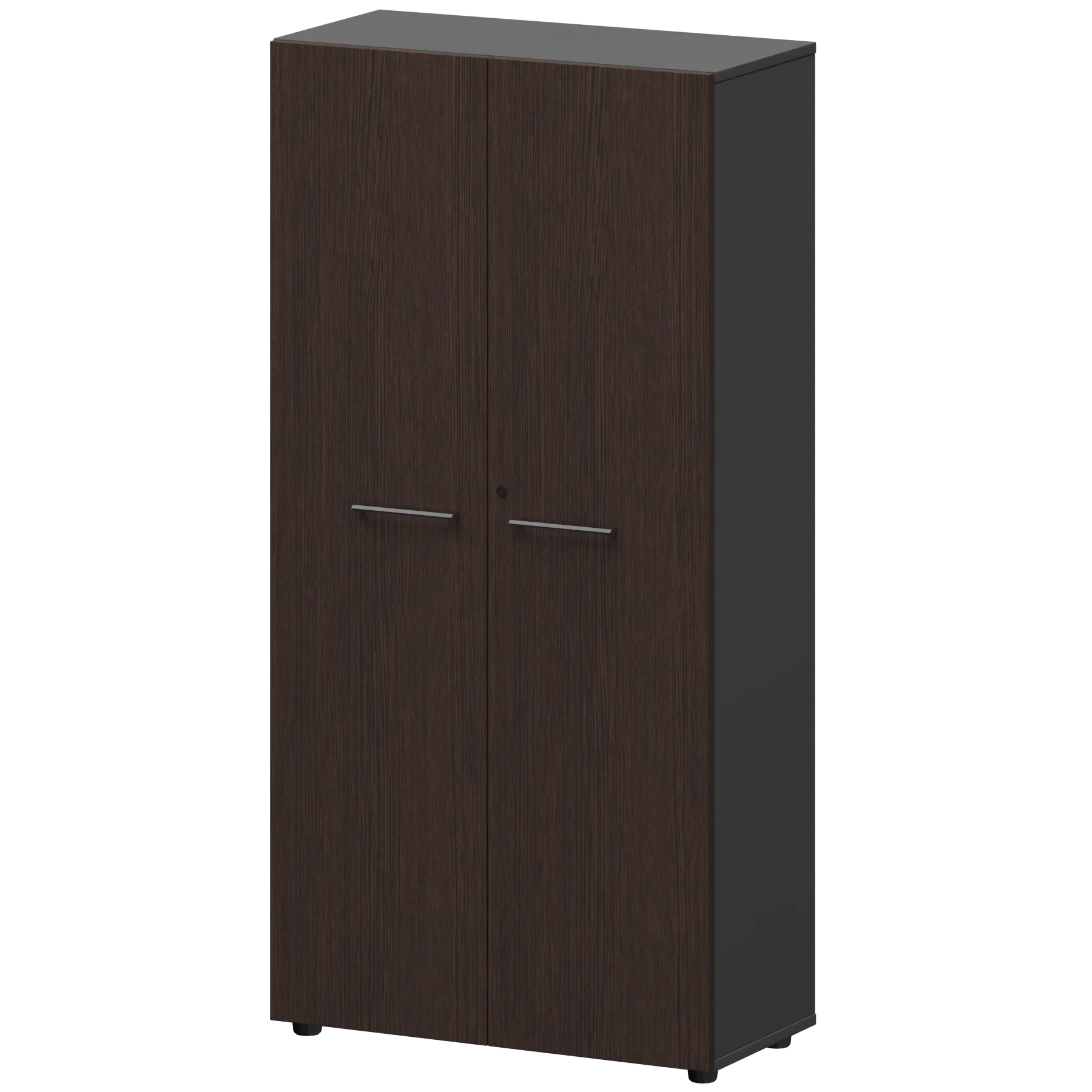 КОРТЕЗ Шкаф высокий закрытый СМШ48F Дуб венге/Графит 792x380x1595