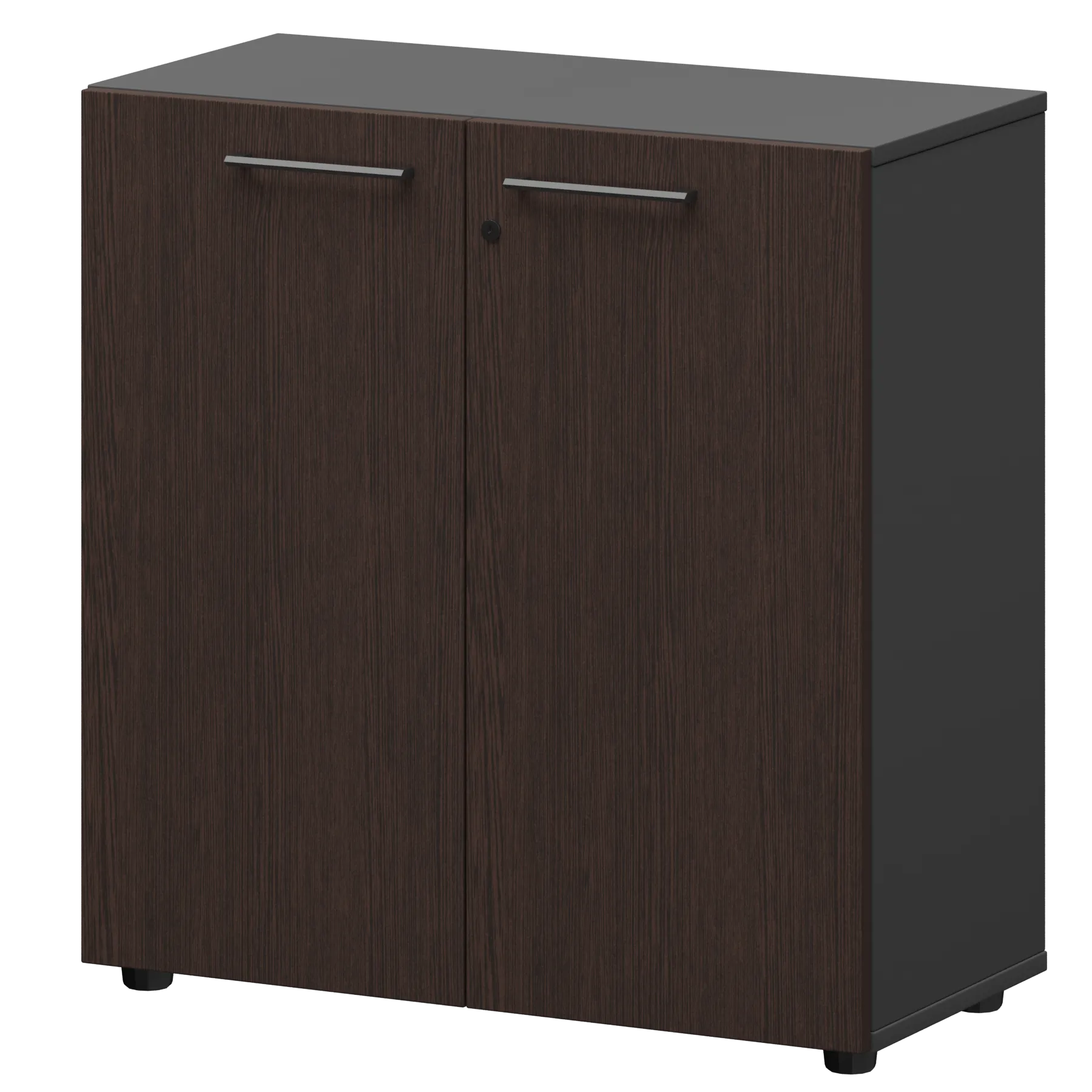 КОРТЕЗ Шкаф низкий закрытый СМШ28F Дуб венге/Графит 792x380x811